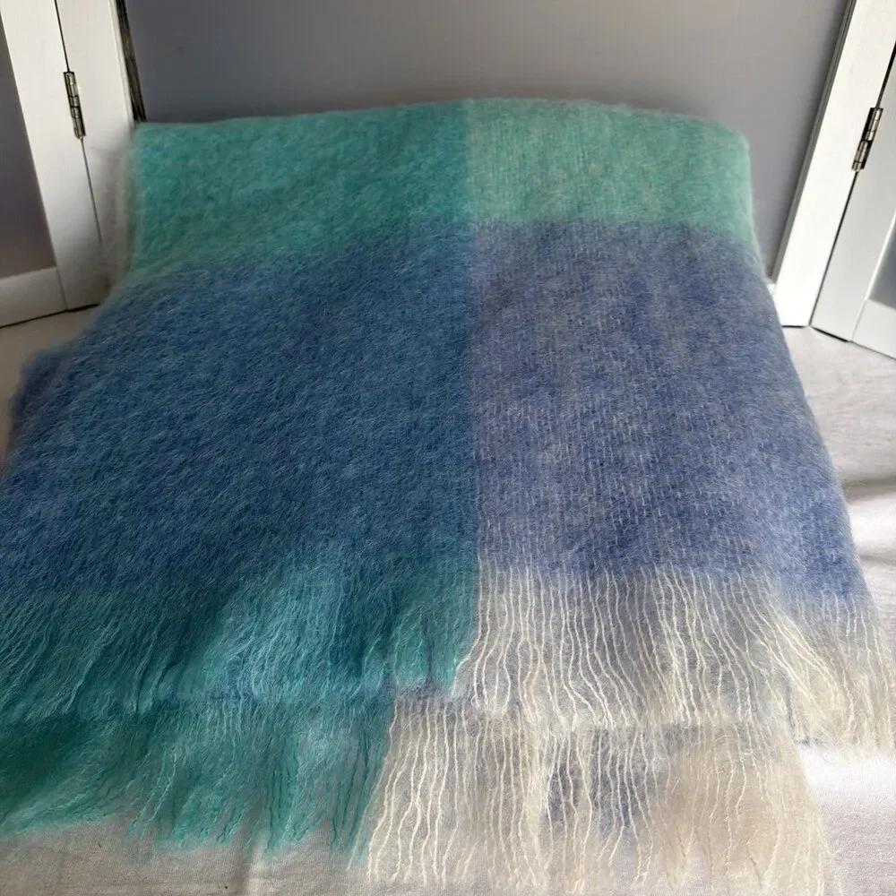Avoca M117 Sky Blue 58x72 70% Mohair 30% Wool ECU Vintage